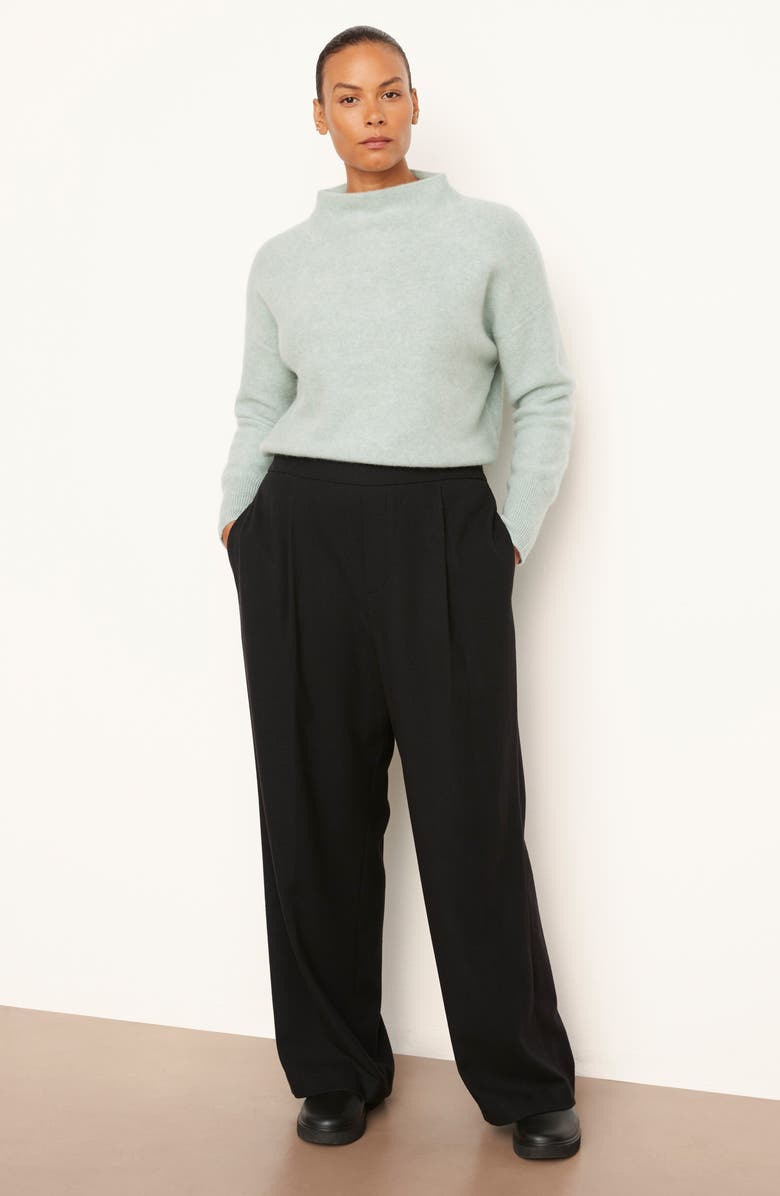 Vince Flannel Easy Pull-On Pants, Alternate, color, Black