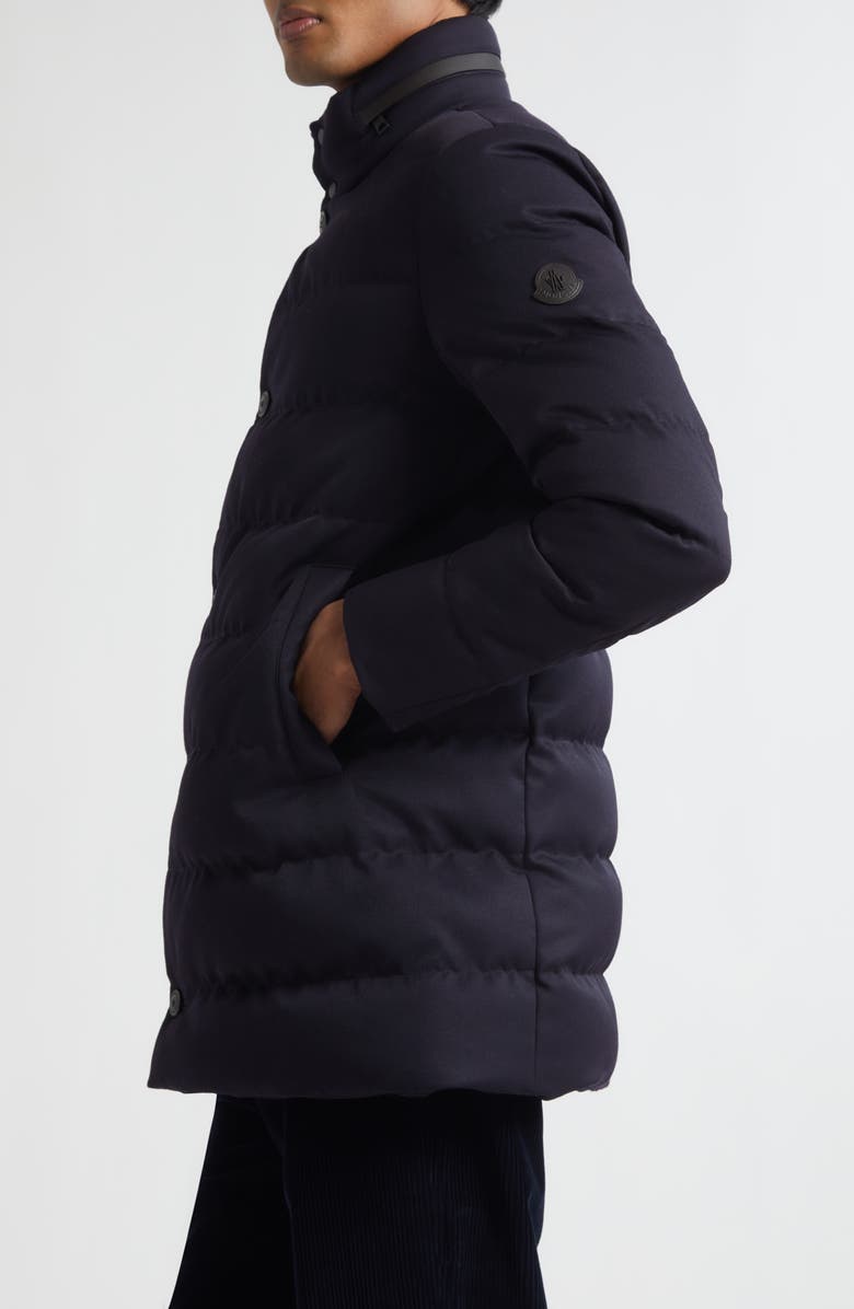 Moncler Vallonpierre Water Repellent Wool Parka, Alternate, color, Dark Navy Blue