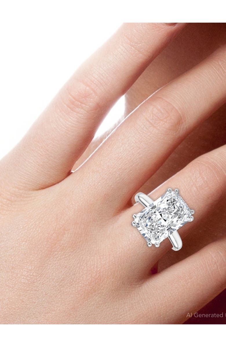 Bliss Diamond Certified 4.00Ct Radiant Cut Diamond Engagement Ring Gold Lab Grown, Alternate, color, 14K White Gold