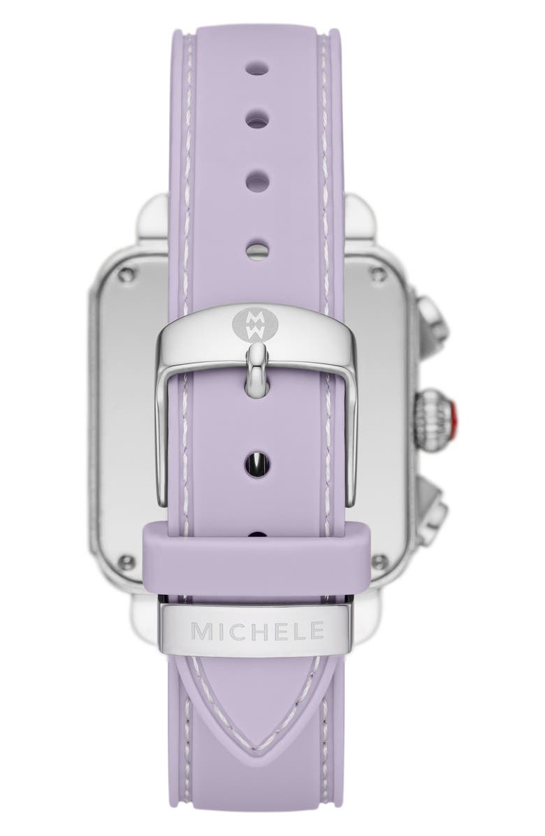 MICHELE Deco Sport Chronograph Silicone Strap Watch Gift Set, 36mm, Alternate, color,