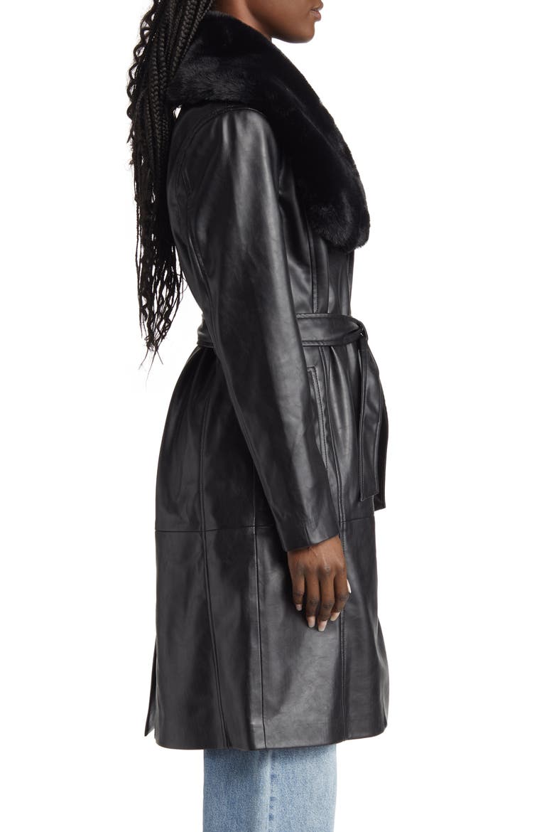 Faux Fur Shawl Collar Trench Coat, Alternate, color, IN THE MOMENT