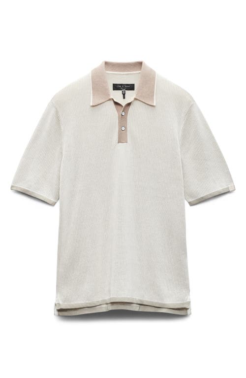 Rag & Bone Harvey Relaxed Polo In Light Beige