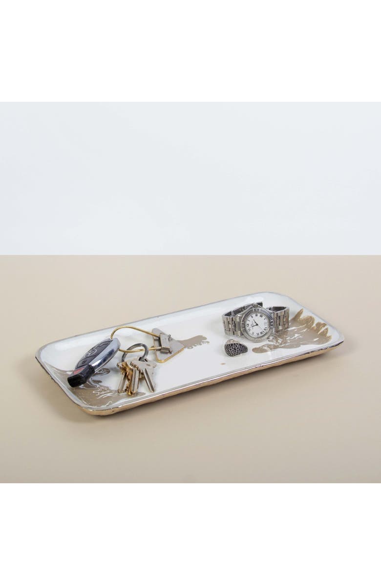 Lunares Dansbury Rectangle Tray, Alternate, color, Silver