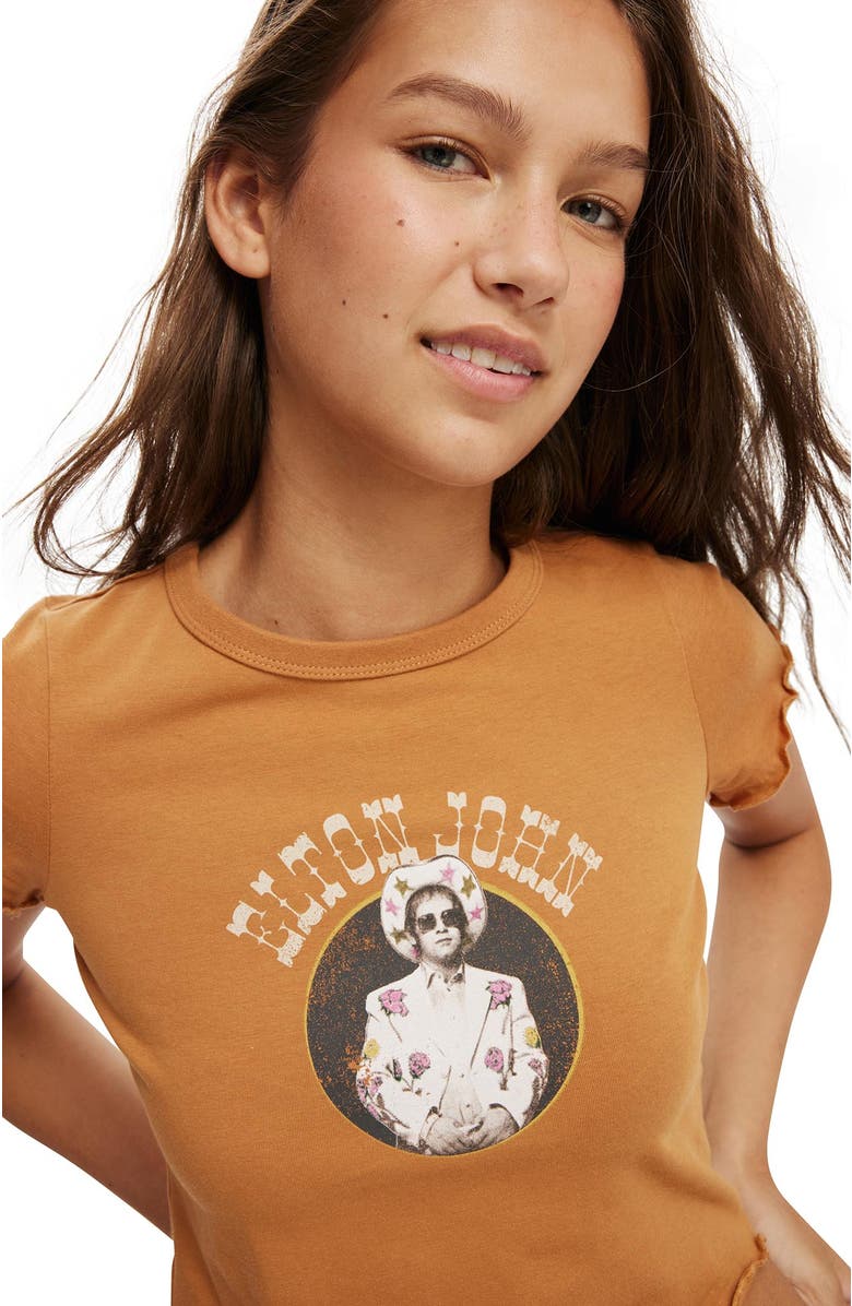 Cotton On Women's Micro Lettuce Graphic License Tee, Alternate, color, Elton John  Sedona Sand