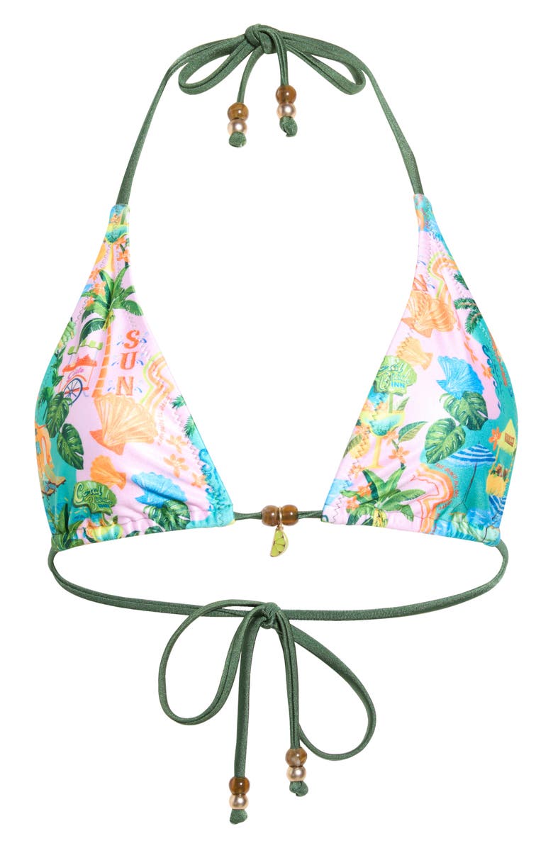 Kulani Kinis Classic Tie Halter Top, Alternate, color, Sunlit Spritz