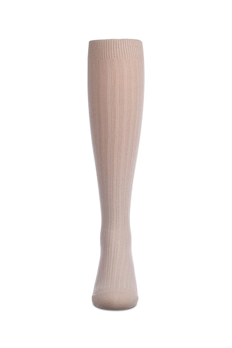 Ribbed Knee High Sock, Alternate, color, Latte