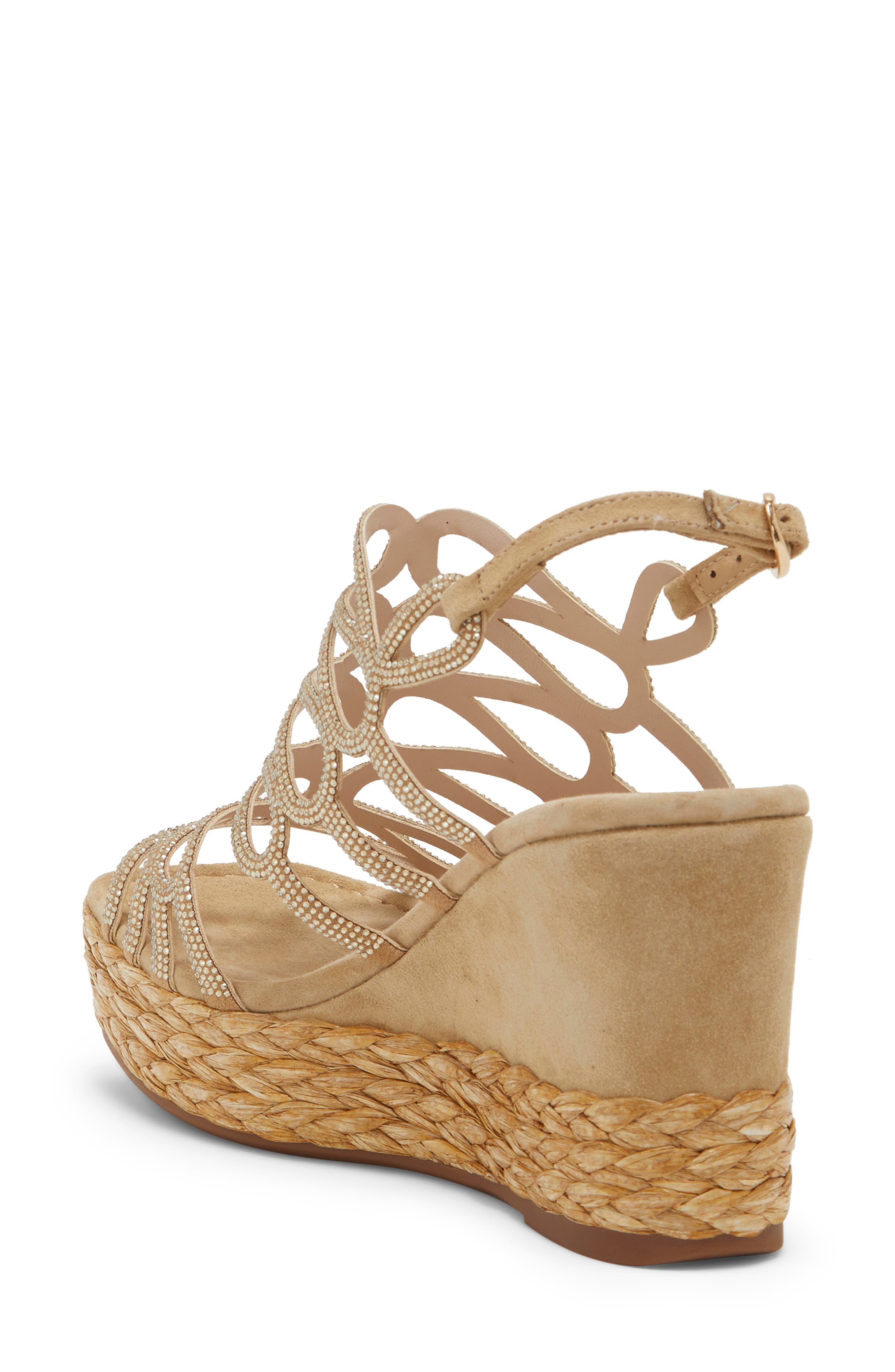 Alize Platform Wedge Strappy Sandal, Alternate, color, SAND