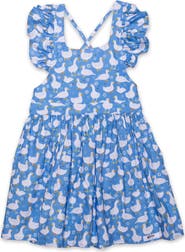 WORTHY THREADS Girls Ruffle Sleeve Dress