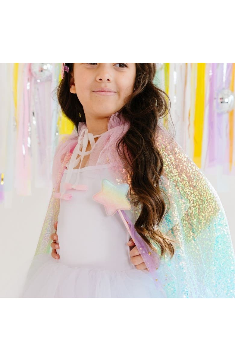 Sweet Wink Rainbow Sequin Cape, Alternate, color, 