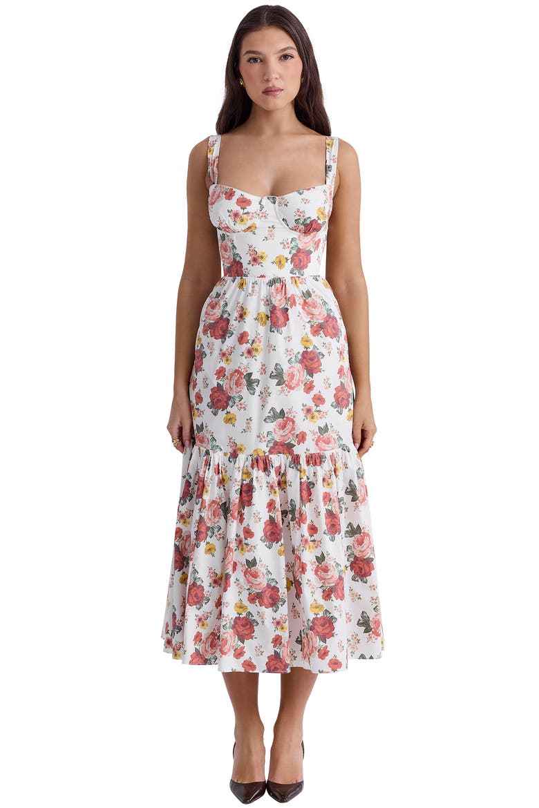Elia Floral Sweetheart Neck Sundress, Main, color, ROSE PRINT