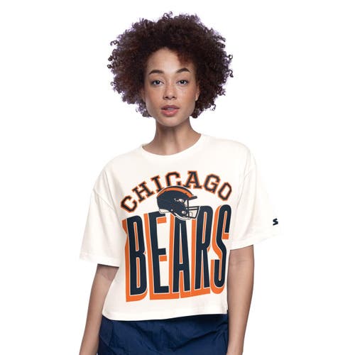 Starter Cream Chicago Bears Throwback Play The Ball Boxy Cropped T-shirt