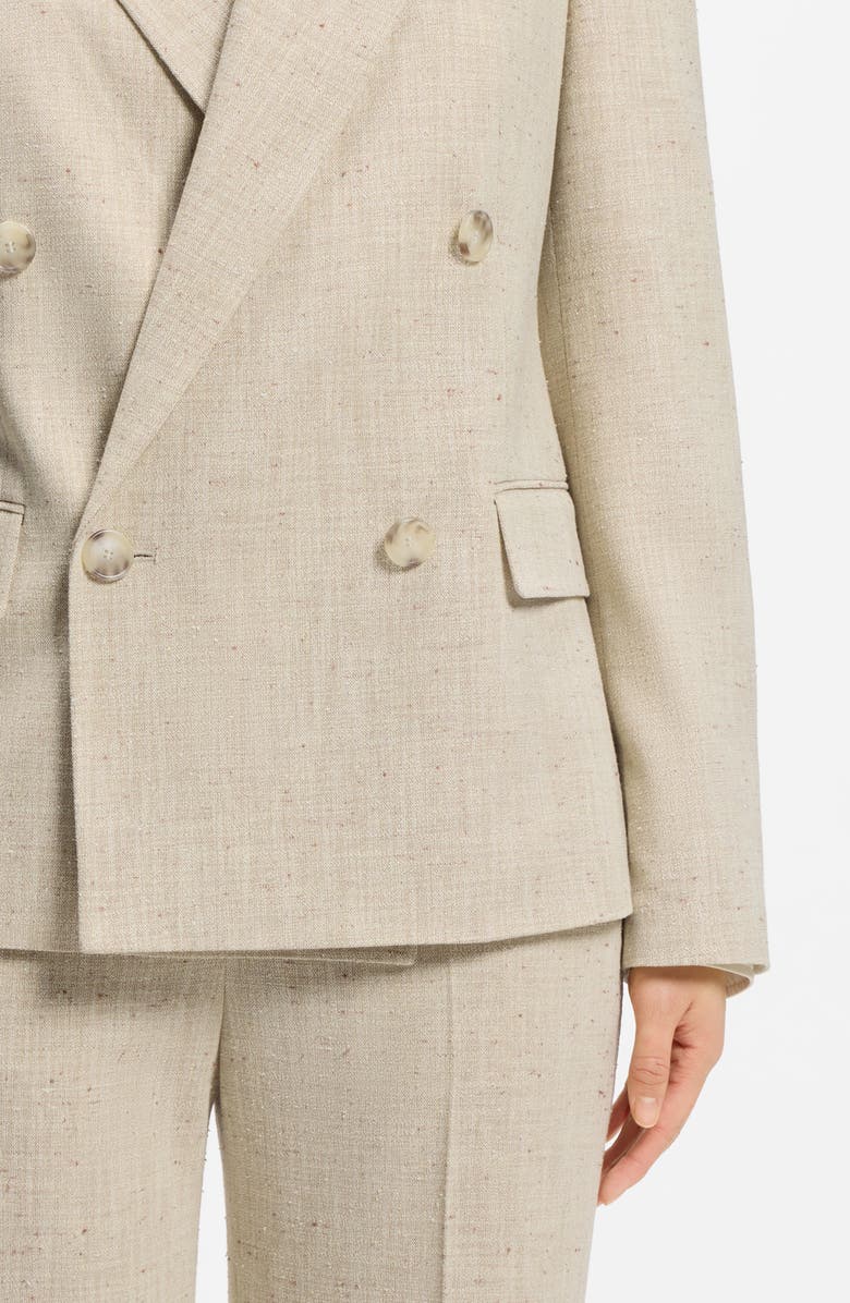 BOSS Jaleto Double Breasted Slub Jacket, Alternate, color, Tortoise Shell Melange