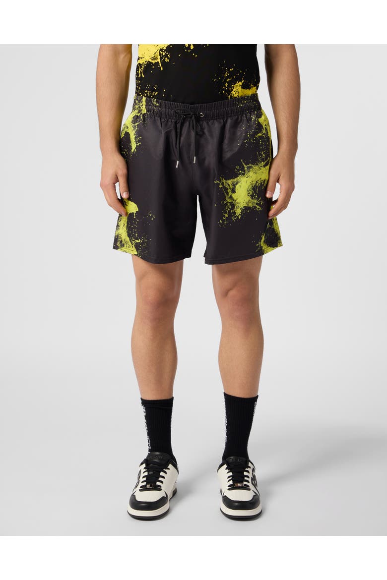 Nylon Shorts Splash Men, Main, color, black
