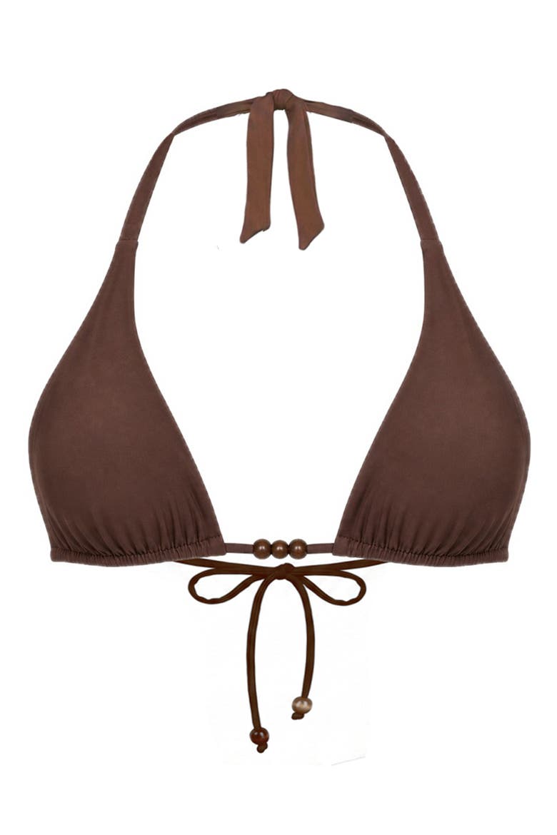 Shelli Bikini Top with Beads, Alternate, color, Espresso