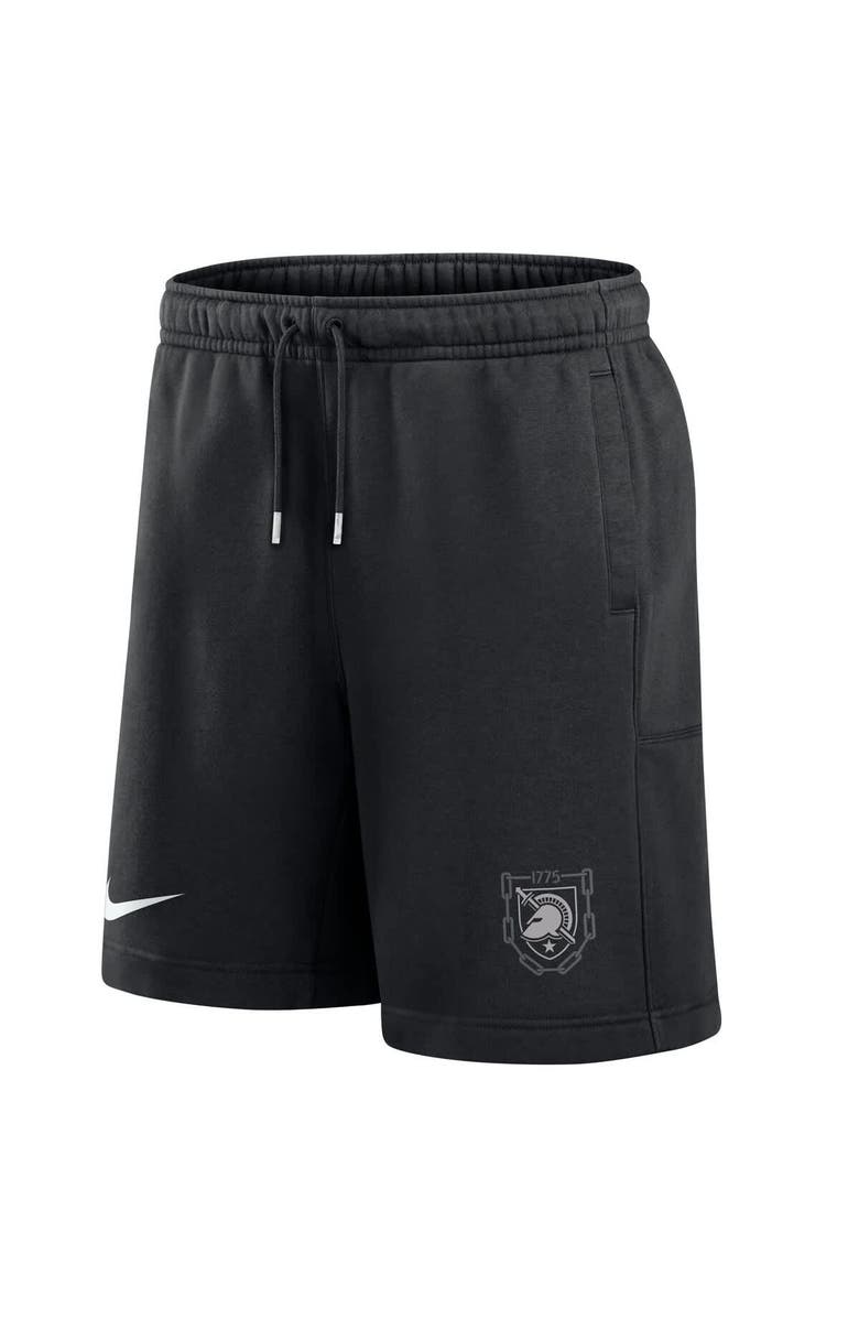 Nike Men's Nike Black Army Black Knights Army 250 Collection Club Fleece Shorts, Alternate, color, Black