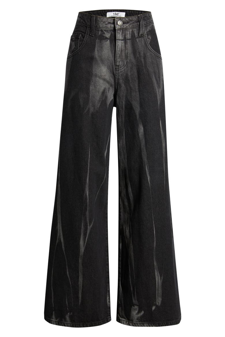 Relaxed Baggy Wide Leg Jeans, Alternate, color, BLACK