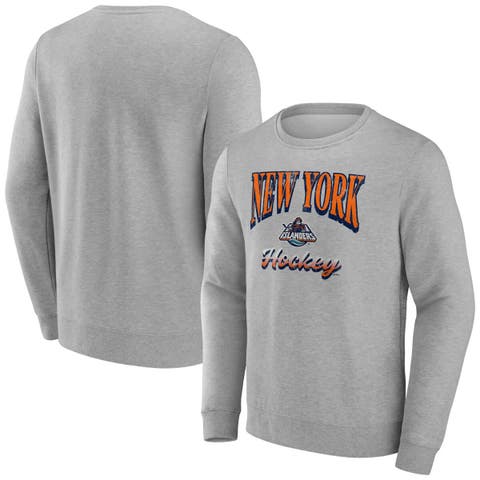 Men's Fanatics Gray New York Islanders Light the Candle Fleece Pullover Sweatshirt