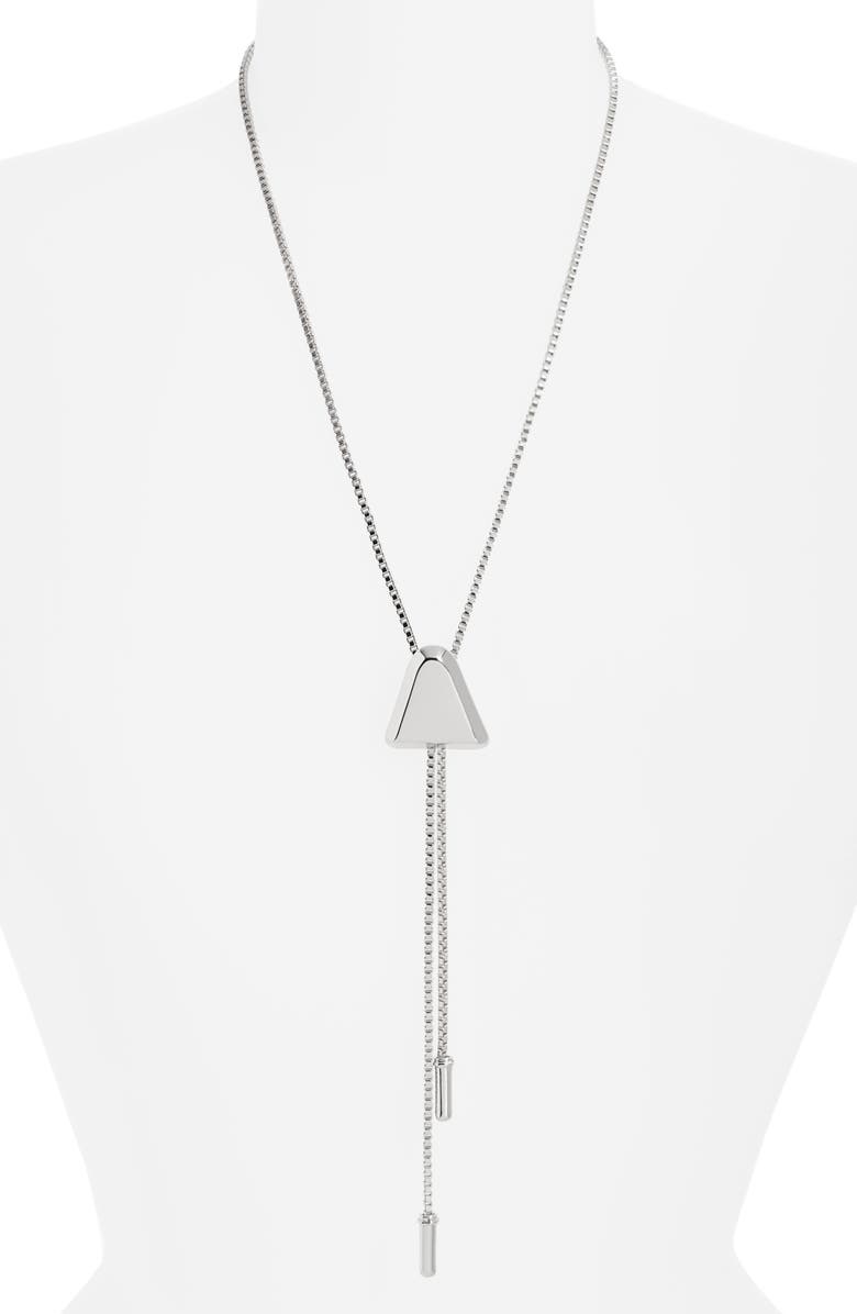 Open Edit Bolo Necklace, Alternate, color, Silver