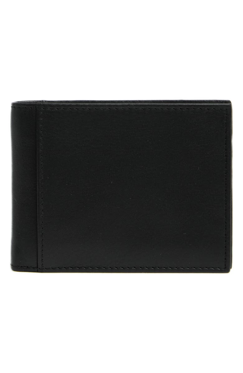 Bosca Small ID Bifold Leather Wallet, Main, color, Black