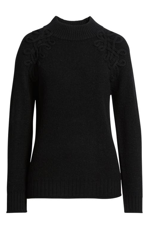 Wit & Wisdom Soutache Mock Neck Sweater In Black