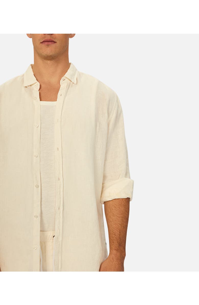 Industrie Australia The Tennyson Linen Blend Long Sleeve Shirt, Alternate, color, New Cream Yd