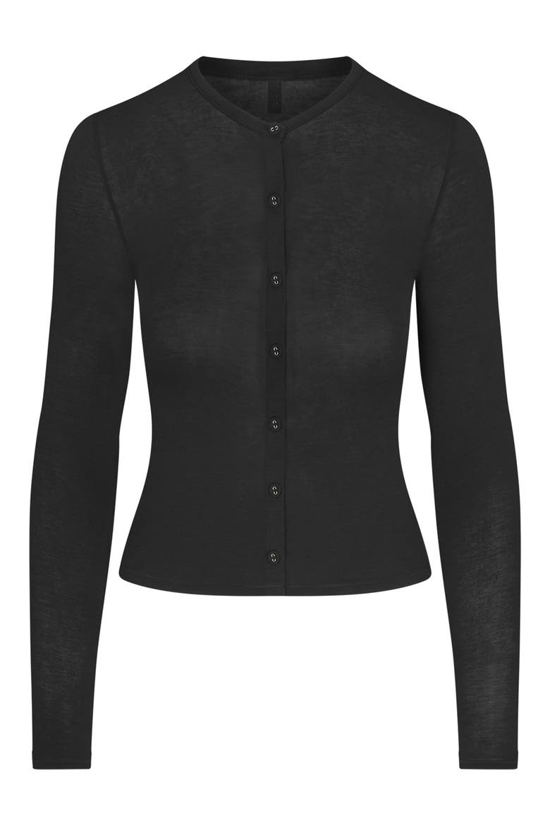 Sheer Modal Blend Cardigan, Alternate, color, ONYX