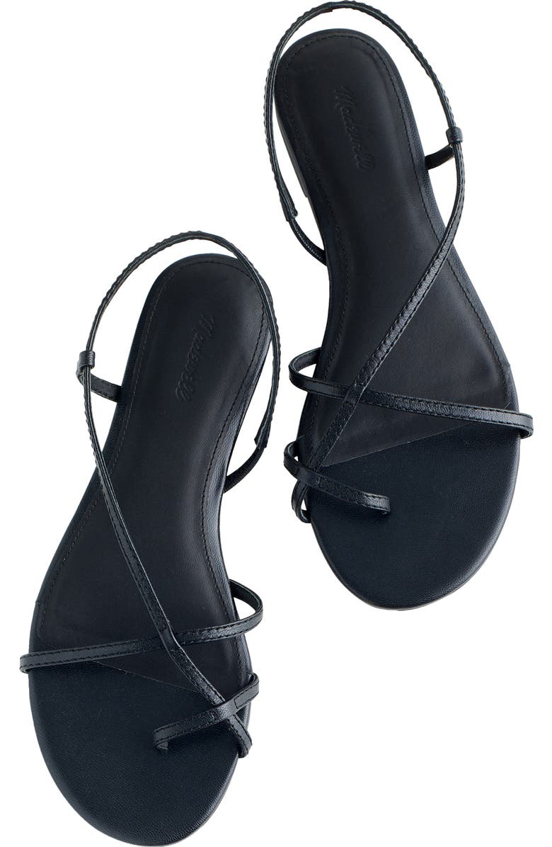 Madewell Iggy Strappy Sandal, Alternate, color, True Black