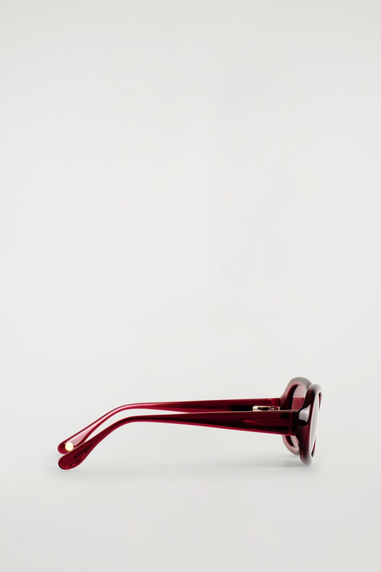Oval Sunglasses, Alternate, color, BORDEAUX