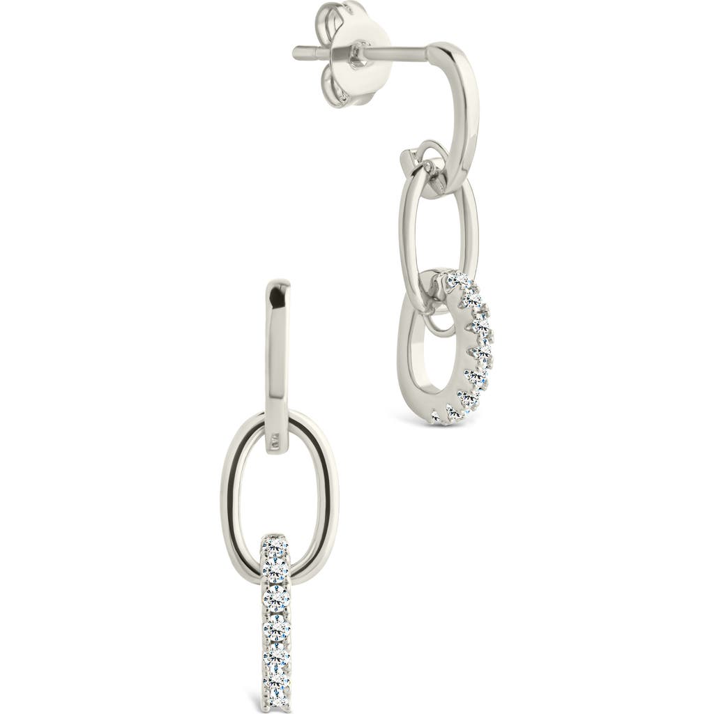 Sterling Forever Briony Cubic Zirconia Interlocking Circle Drop Earrings In Metallic