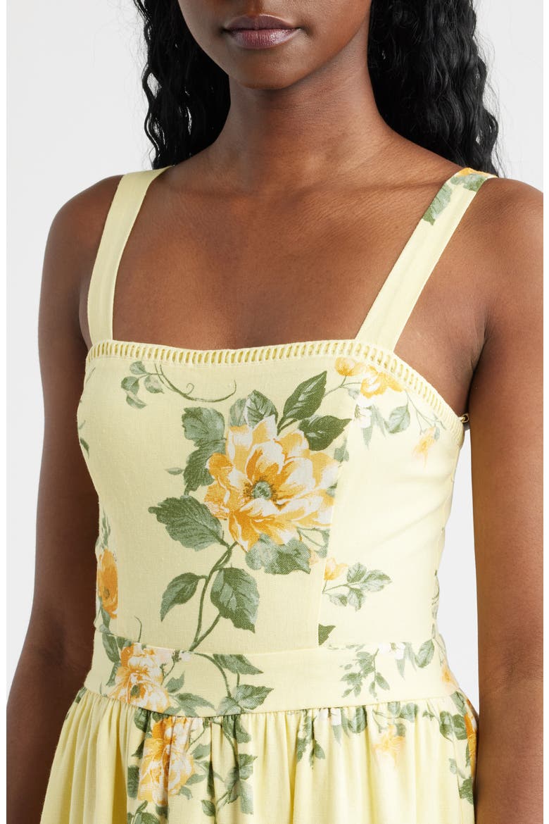 Floral Ladder Stitch Embroidery Sundress, Alternate, color, YELLOW MULTI