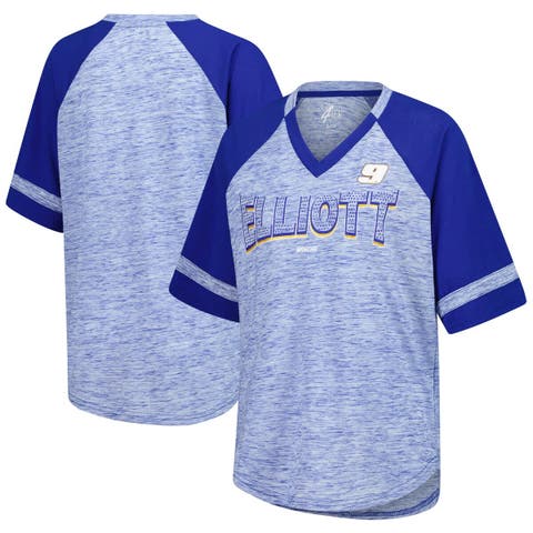 Women
s G-III 4Her by Carl Banks  Heather Royal Chase Elliott Hall of Fame Oversized Raglan V-Neck T-Shirt