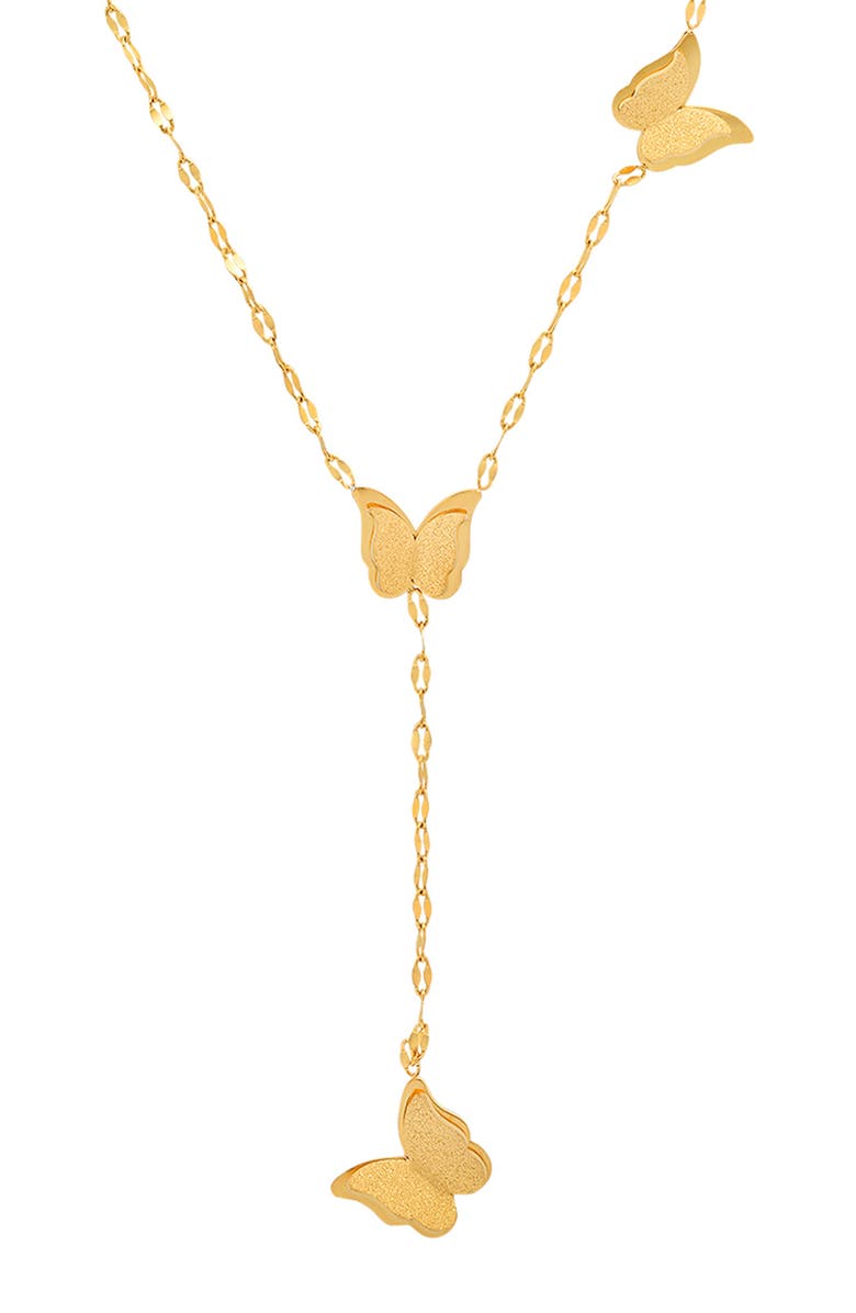 HMY JEWELRY Butterfly Mariner Chain Y-Necklace, Main, color,