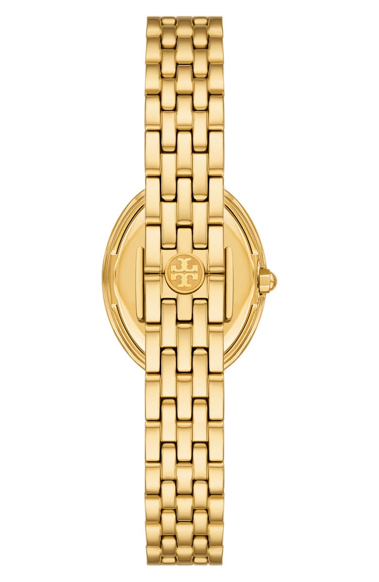 Tory Burch The Oval Malachite Bracelet Watch, 22mm x 28mm, Alternate, color, Gold / Green