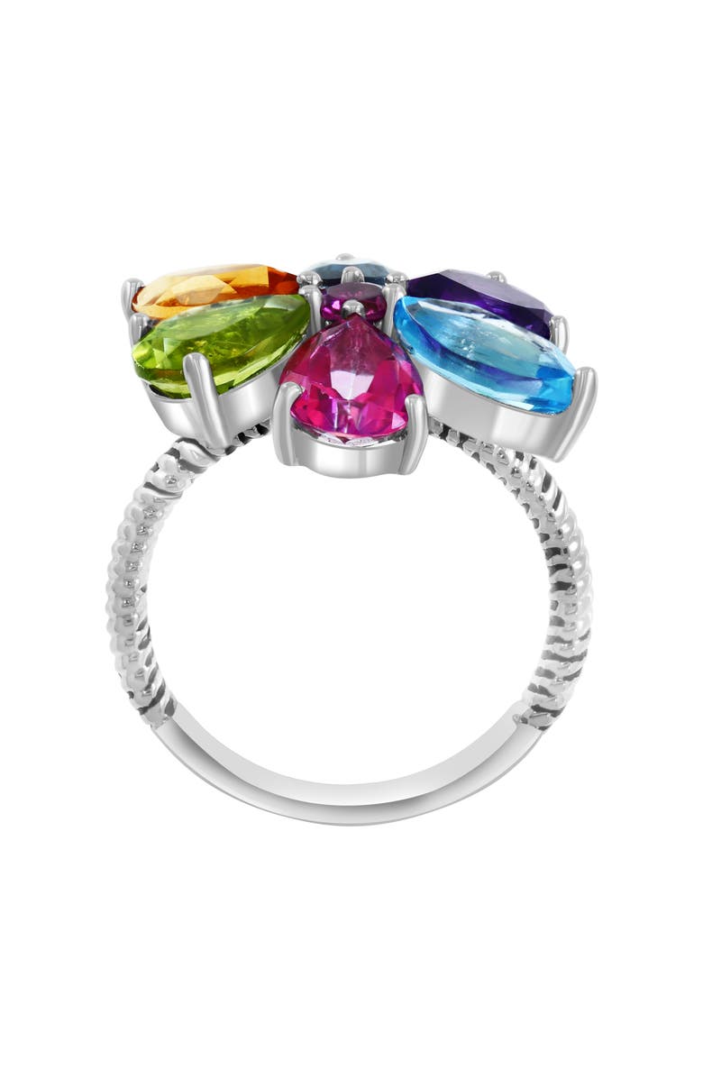EFFY Sterling Silver Semiprecious Gemstone Flower Ring, Alternate, color, Silver Multi