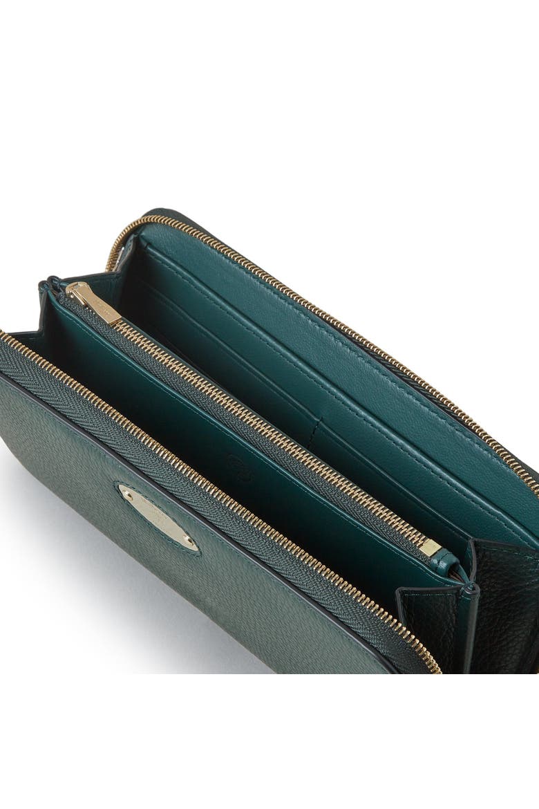 Plaque 8 Card Leather Zip Wallet, Alternate, color, Mulberry Green