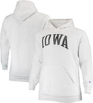 Champion Men's Champion Heathered Gray Iowa Hawkeyes Big & Tall Reverse Weave Fleece Pullover Hoodie Sweatshirt