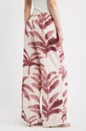 A.REN Isle Palm Tree Print Wide Leg Pants