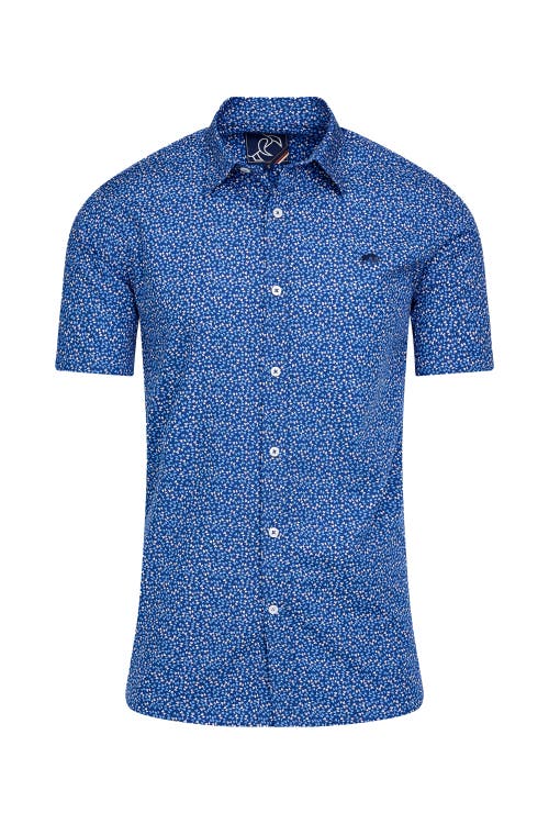 Raging Bull Short Sleeve Flower Bud Shirt In Blue