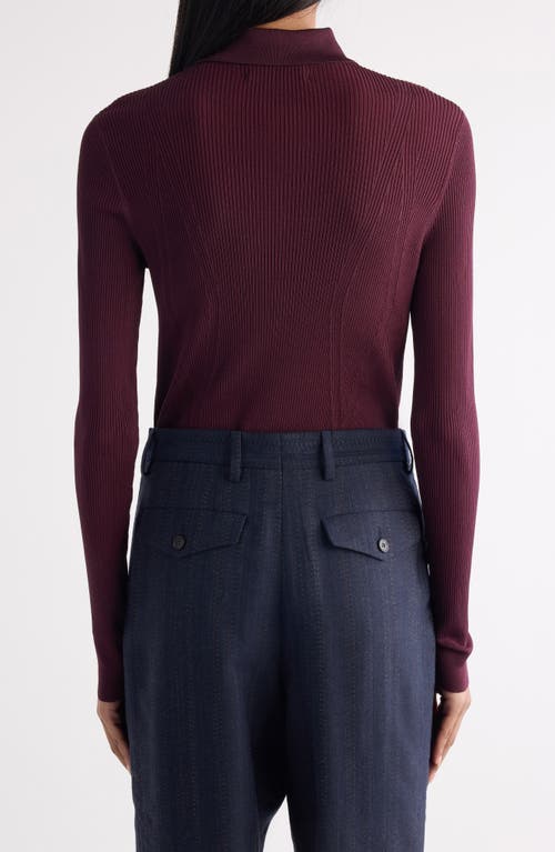 Dries Van Noten Tielt Ribbed Cardigan In Burgundy