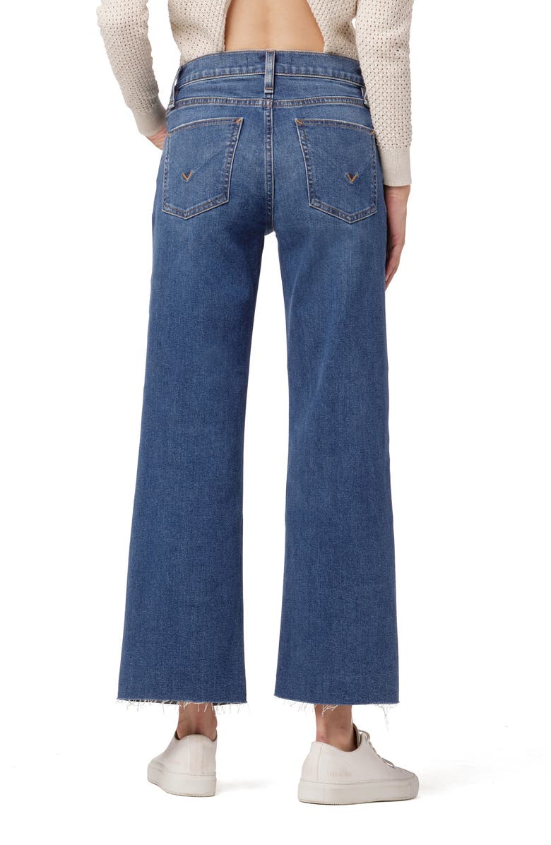 Hudson Jeans Rosie High Waist Raw Hem Stretch Ankle Wide Leg Jeans, Alternate, color, 