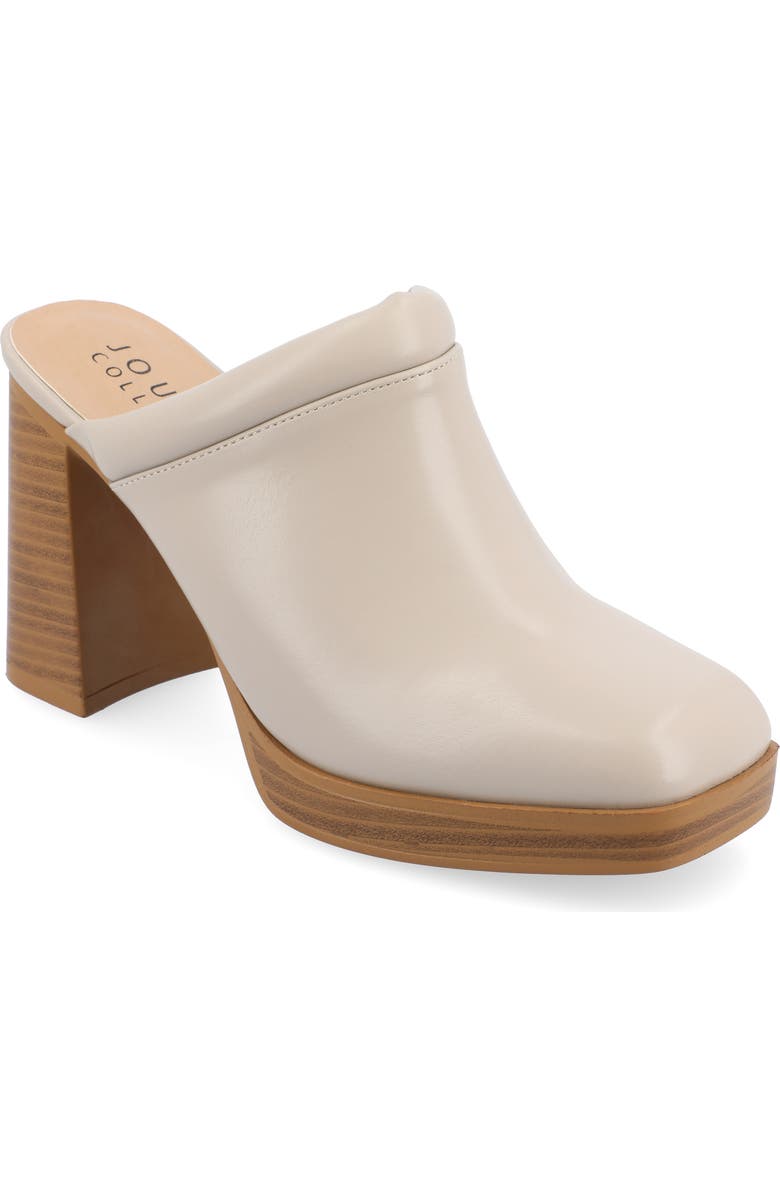 Journee Collection Izara Platform Mule, Main, color, Stone