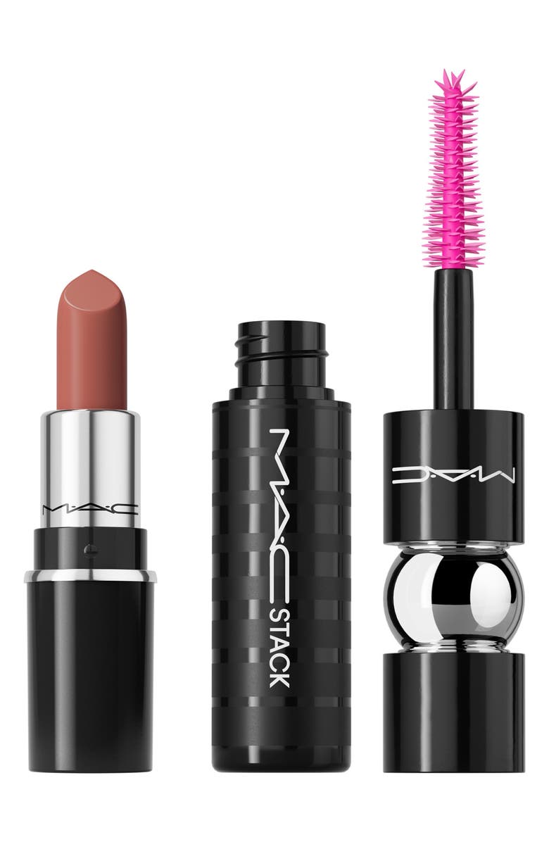 MAC Cosmetics Gold Tier Mini Lipstick + Mascara Duo Holiday Gift Set $31 Value, Main, color,