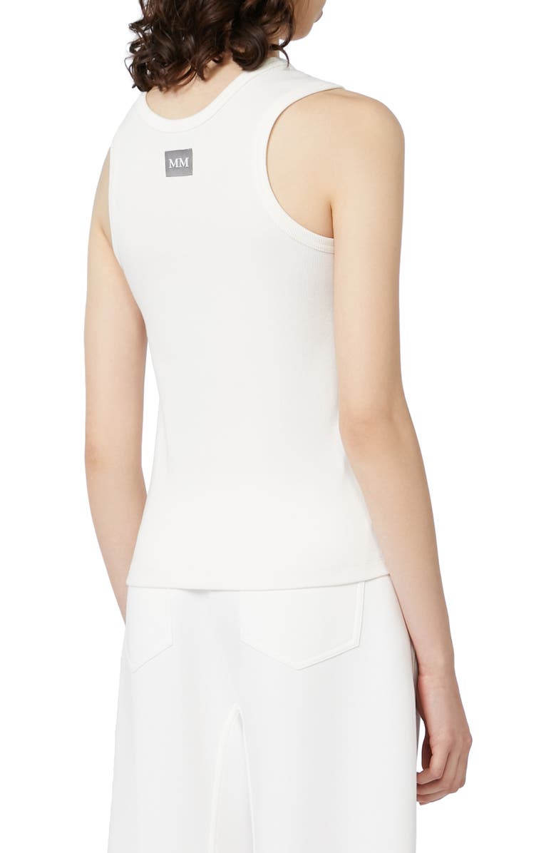 MM by Max Mara Tondo Stretch Cotton Tank, Alternate, color, White