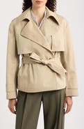 BOSS Cinnia Double Breasted Tie Waist Trench Coat