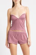 Bella Venice Gigi Stripe Lace Trim Crop Camisole