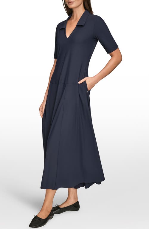 Donna Karan New York A-line Polo Dress In Blue