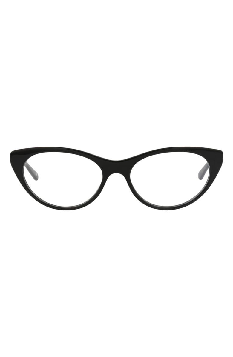 Balenciaga 52mm Cat Eye Optical Glasses, Main, color, Black Black Transparent