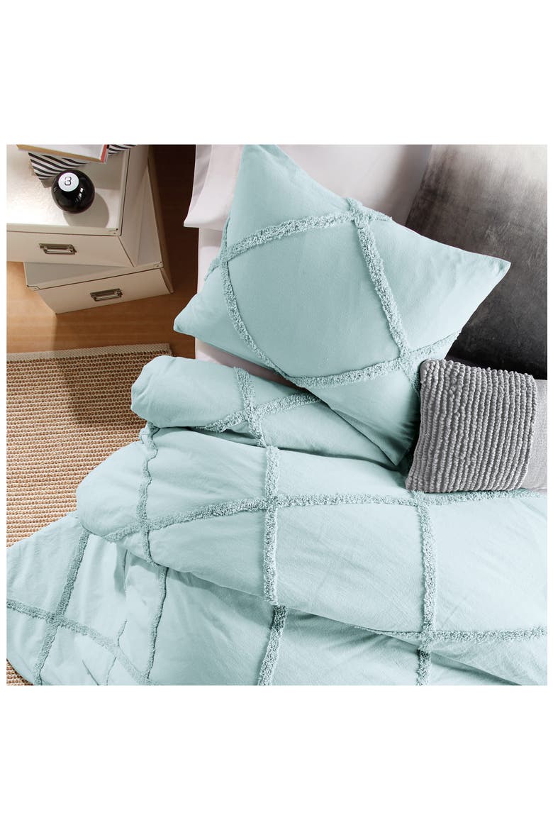 Chenille Lattice Comforter & Sham Set, Alternate, color, AQUA