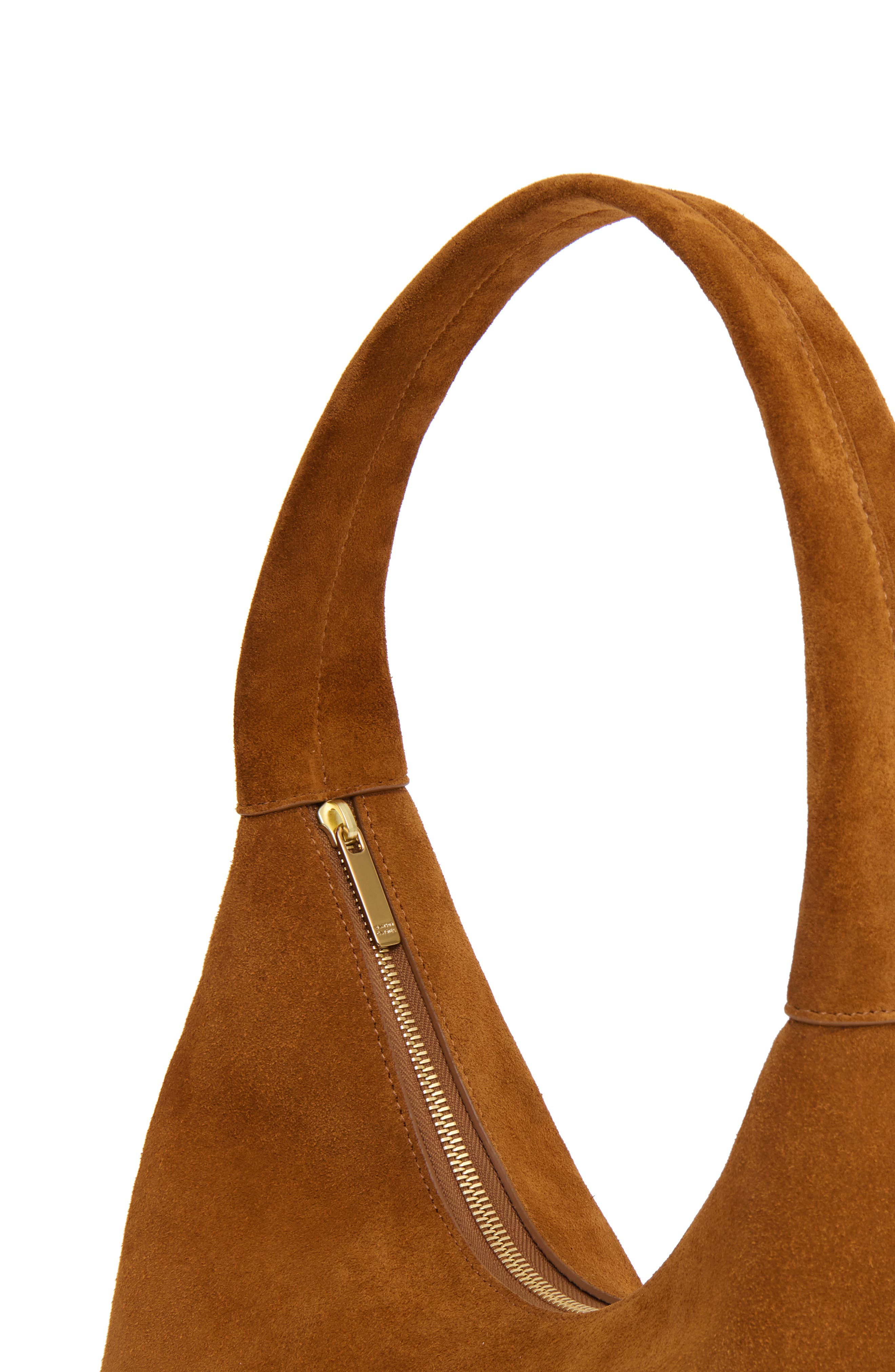Mansur Gavriel Candy Baguette Suede Shoulder Bag, Alternate, color, Saddle