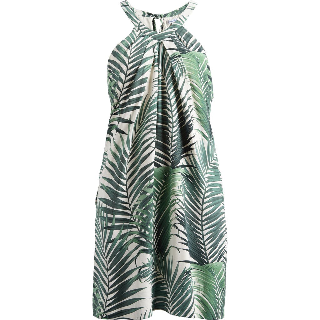 Tommy Bahama Silk Leaf Of Luxury Halter Mini Dress In Coconut